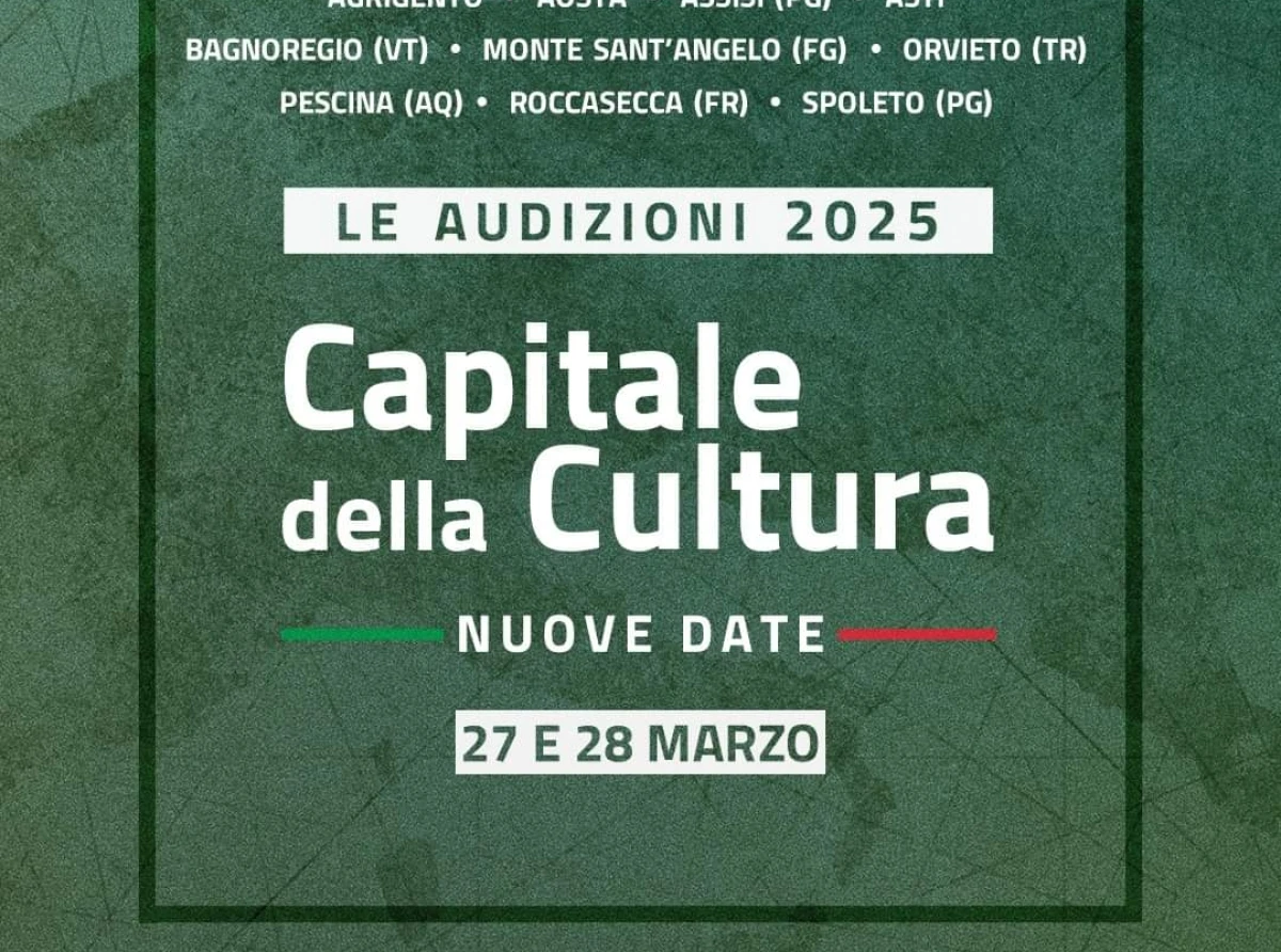 ASTI CAPITALE DELLA CULTURA 2025:"DOMANI LA DIRETTA SULL'AUDIZIONE DELLA CANDIDATURA IN DIRETTA ALLE ORE 15:15"